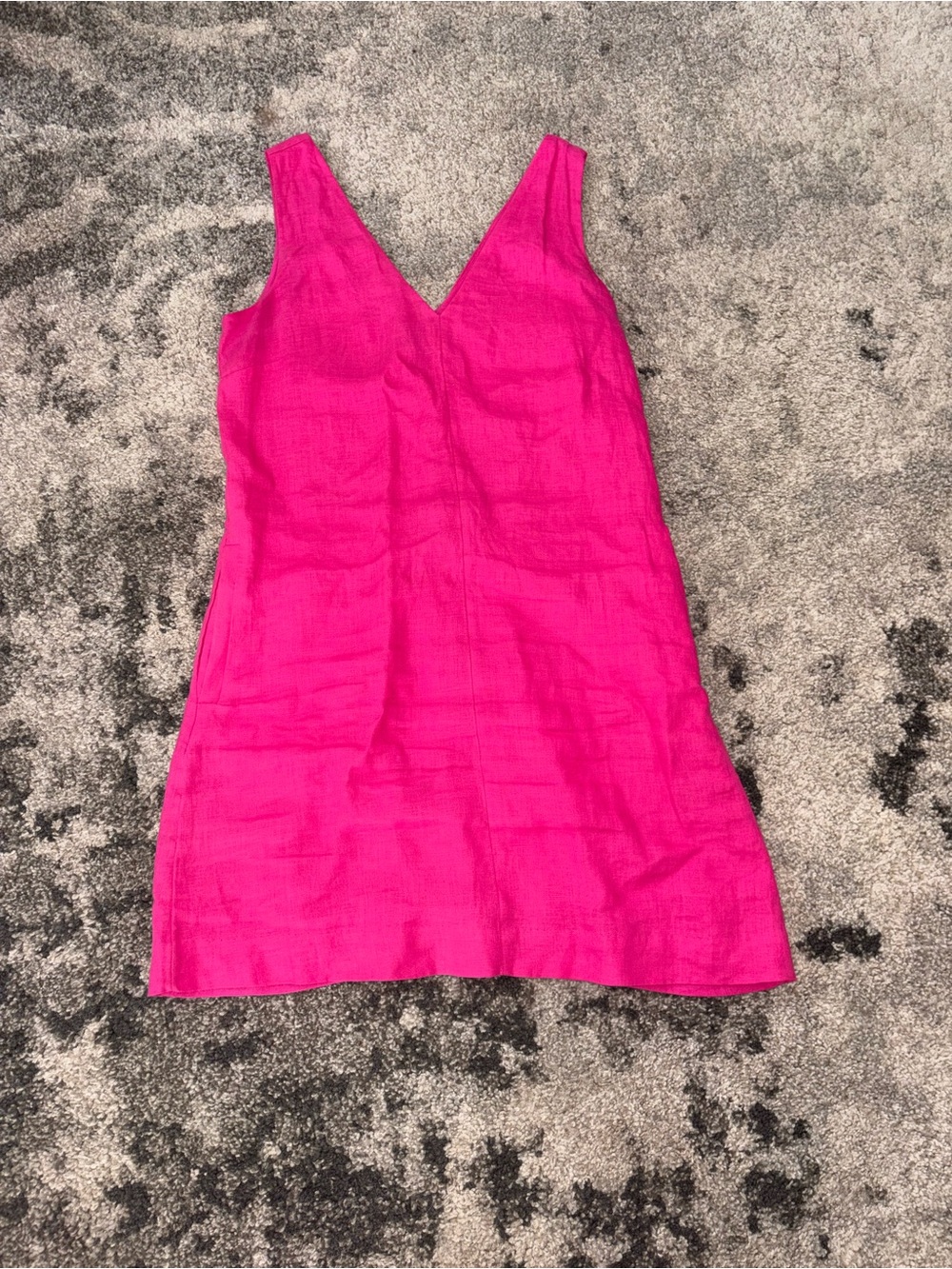 J.Crew – Maxine Linen V-Neck Shift Mini Dress Fuchsia Pink